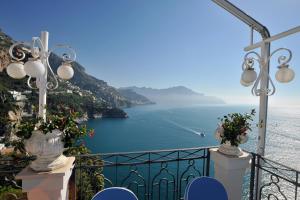 a view of the amalfi coast from a balcony at Hotel Belvedere in Conca dei Marini