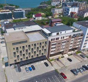 an overhead view of a building in a city at Hotel Nevada in Constanţa