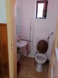 een badkamer met een toilet en een wastafel bij Casă de oaspeți ORSO in Sovata