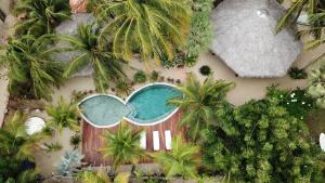 巴拉格兰德Pousada Villa Zen的带游泳池的度假村的俯视图