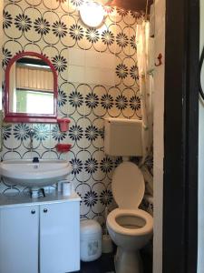 a bathroom with a toilet and a sink at Hondo Holiday Home in Rakovica +41 photos