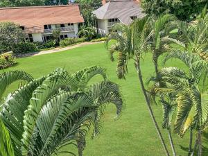 - une vue aérienne sur une cour bordée de palmiers dans l'établissement Kiahuna Plantation 96, Poipu Beach, Athletic Club Membership, Part Ocean View, à Koloa