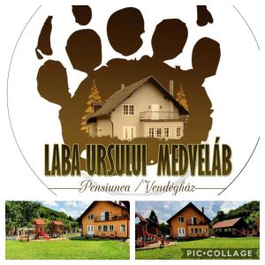 a picture of a house with a group of people at Pensiunea Laba Ursului - Medveláb Vendégház in Sovata