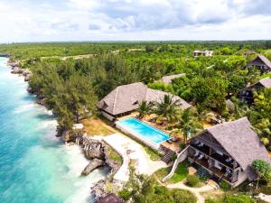 an aerial view of a resort next to the water at Sunshine Marine Lodge in Matemwe