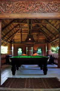 a pool table in a room with a ceiling at Timamoon Lodge in Hazyview