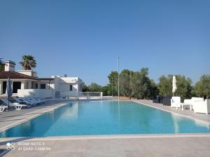 a large swimming pool with chairs and a house at Tenuta Bardi in Villa Baldassarri