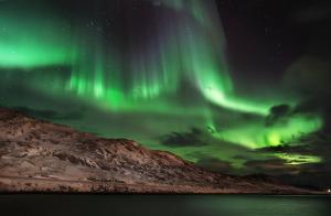 an image of the northern lights in the sky at Nygård Apartments in Gjesvær +15 photos