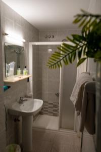 a bathroom with a shower and a sink and a shower at Rincón Extremeño in Plasencia +28 photos
