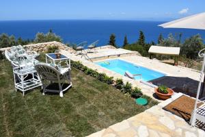 The swimming pool at or close to Villa Thetis with private pool where the sunsets fade away
