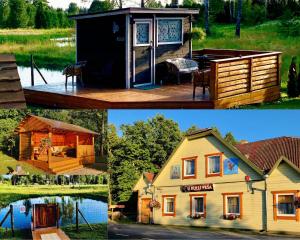 a collage of three pictures of a house at Kulli Pesa in Puka