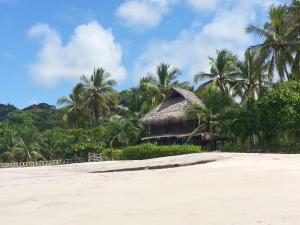 a resort on a beach with palm trees at Gray Beach House in Potrero
