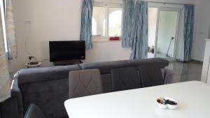 ein Wohnzimmer mit Couch und Fernseher in der Unterkunft APARTMAN KARLA in Lastovo