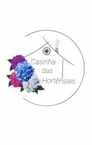 a bouquet of flowers with the words casina class horizons at Casinha das Hortênsias in Horta