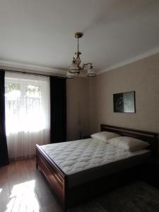 ウラジカフカスにあるКвартира однокомнатная по улице Ломоносова дом 13のベッドルーム1室(大型ベッド1台、窓付)
