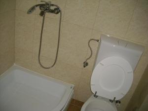 a bathroom with a shower with a toilet and a shower head at Casa Daniel Borbel in Saturn +23 photos