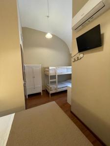 Habitación con 1 dormitorio con 1 cama y TV. en B&B La Casetta en Villa Santa Maria