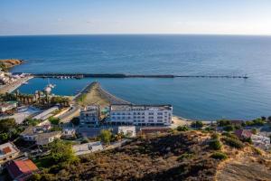an aerial view of a resort near the ocean at Tylos Beach Hotel in Kato Pyrgos
