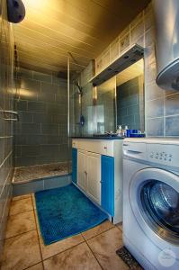 a washing machine in a bathroom with a washer at Annecy/Cran Gevrier : grand T2 in Annecy +9 photos