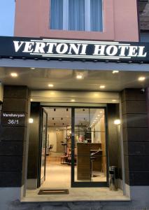 a vermont hotel sign on the front of a building at Vertoni Hotel Yerevan in Yerevan