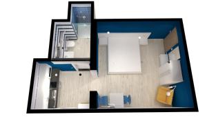 a rendering of a small apartment with a room at Apartments Suha Punta - Villa Babalonija in Kampor