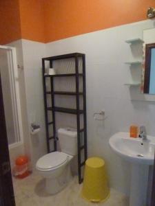 ein Bad mit einem WC und einem Waschbecken in der Unterkunft Alojamiento VuT Rupurupay A in Aldeadávila de la Ribera