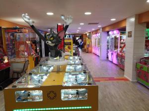 a table in a store with a mickey mouse on it at elbry in Heysham