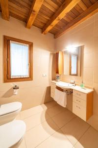 a bathroom with a toilet and a sink at Casa rural Gibelea txiki in Viscarret-Guerendiáin