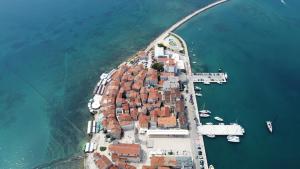 an aerial view of a island in the water at Studio Nina in Umag