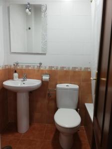 サンルーカル・デ・バラメダにあるEdificio Bolsa Centro 127のバスルーム(トイレ、洗面台付)