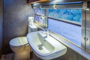 Bathroom sa American School Bus - 1 Bedroom - Blossom Farm - Tiers Cross
