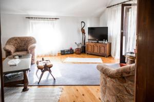 - un salon avec un canapé et une télévision dans l'établissement Apartment Ikar, à Mostar