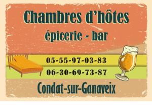 a poster for a chiropractor office with a glass of beer at Chambres d'hôtes Condat in Condat-sur-Ganaveix