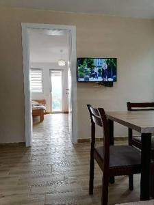 Uma televisão e/ou sistema de entretenimento em Apartments Stari Jasen Uvac
