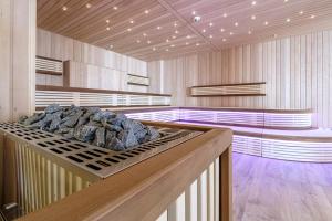 a large room with a pile of rocks in it at Das Thiers in Thiersee +91 photos