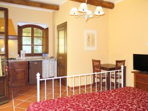 リパルベッラにあるApartment Lince by Interhomeのベッドルーム1室(ベッド1台、テーブル付)、キッチン