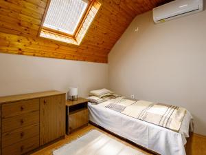 バラトンサールソーにあるApartment Swing by Interhomeのベッドルーム(ベッド1台、天窓付)