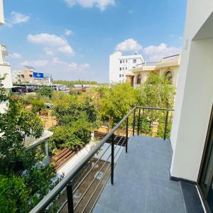 a balcony with a view of a city at Nicosia’s pearl in North Nicosia