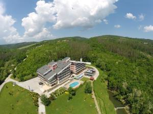an aerial view of a hotel in the mountains at Relax Coop Hotel in Voneshta Voda