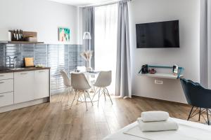 Kuchyň nebo kuchyňský kout v ubytování Dolac apartments