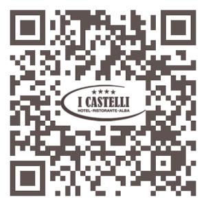 un puzzle in bianco e nero con un'etichetta di Hotel Ristorante I Castelli ad Alba