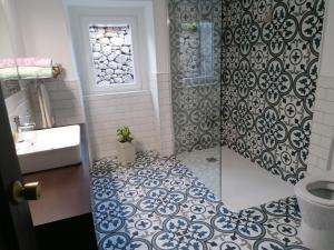 W łazience znajduje się prysznic, toaleta i umywalka. w obiekcie Casa Cándida 4 habitaciones w mieście Viascón
