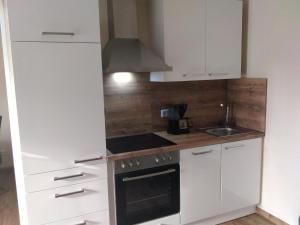 Dapur atau dapur kecil di Untere Ferienwohnung Asshoff in Ahorn