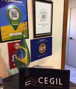 Certifikát, hodnocení, plakát nebo jiný dokument vystavený v ubytování Cegil Hotel Boulevard