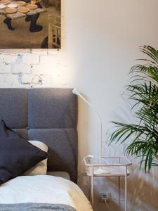 A seating area at Sympatyczne studio z palmą areka / A nice studio with areka palm tree