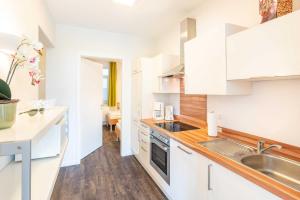 Η κουζίνα ή μικρή κουζίνα στο Villa Marin Wohnung 04