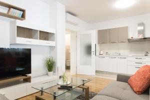 Kuchyň nebo kuchyňský kout v ubytování Apartment Zara - luxury apartment with private pool