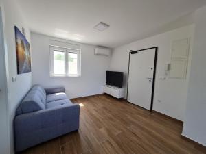 Televízia a/alebo spoločenská miestnosť v ubytovaní Apartmani Adria