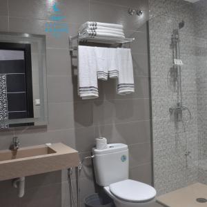 メディックにあるHôtel laluna bayのバスルーム(トイレ、洗面台、シャワー付)