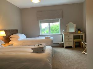 sypialnia z 2 łóżkami, oknem i lustrem w obiekcie The Brandywell w mieście Dromod
