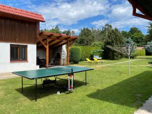 a ping pong table in the yard of a house at Rekreační dům Sudoměřice u Bechyně in Sudoměřice
